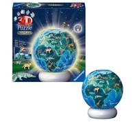 Ravensburger Puzzle 3D Ball illuminé La Terre – 72 pièces numérotées sans colle – Socle lumineux