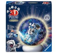 Ravensburger - Puzzle 3D Ball illuminé - Les astronautes - A partir de 6 Ans - 72 pièces numérotées à Assembler sans Colle - Socle Lumineux Inclus - 12008058