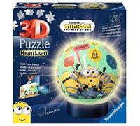 Ravensburger - Puzzle 3D Ball illuminé - Minions 2 - A partir de 6 Ans - 72 pièces numérotées à Assembler sans Colle - Socle Lumineux Inclus - 11180