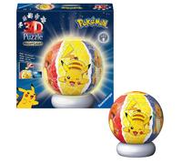Ravensburger - Puzzle 3D Ball illuminé - Pokémon - A partir de 6 Ans - 72 pièces
