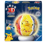 Ravensburger Puzzle 3D Ball illuminé Pokémon – 72 pièces dès 6 ans, socle lumineux inclus
