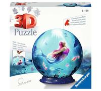 Ravensburger - Puzzle 3D Ball - Les sirènes - A partir de 6 Ans - 72 pièces numérotées à Assembler sans Colle - Support Inclus - Diamètre : 13 cm - 11250
