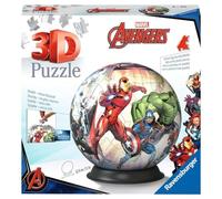 Ravensburger - Puzzle 3D Ball - Marvel Avengers - A partir de 6 Ans - 72 pièces numérotées à Assembler sans Colle - Support Inclus - Diamètre : 13 cm - 11496
