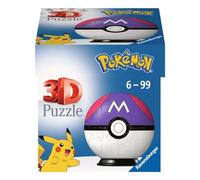 Ravensburger - Puzzle 3D Ball - Master Ball Pokémon - A partir de 6 Ans - 54 pièces numérotées à Assembler sans Colle - A Collectionner - Support Inclus - 11564