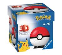 Ravensburger - Puzzle 3D Ball - Poké Ball Pokémon - A partir de 6 Ans - 54 pièces numérotées à Assembler sans Colle - A Collectionner - Support Inclus - 11256