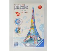 Ravensburger Puzzle 3D Bâtiment Paris Tula Lune la Tour Eiffel Coloré Art Objet