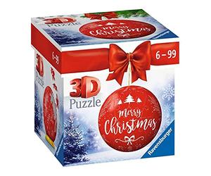 Ravensburger Puzzle 3D Boule de Noël Merry Christmas 11268 - 54 pièces - pour Les Fans de Noël à partir de 6 Ans