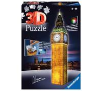 Ravensburger - Puzzle 3D Building - Big Ben illuminé - A partir de 8 Ans - 216 pièces numérotées à Assembler sans Colle - Accessoires de Finition Inclus - 12588