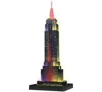 Ravensburger - Puzzle 3D Building - Empire State Building illuminé - A partir de 10 Ans - 216 pièces numérotées à Assembler sans Colle - Accessoires de Finition Inclus - 12566