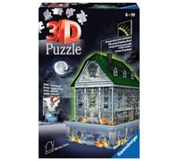 Ravensburger - Puzzle 3D Building - Maison hantée d'halloween illuminée - A partir de 8 Ans - 216 pièces numérotées à Assembler sans Colle - Accessoires de Finition Inclus - 11254