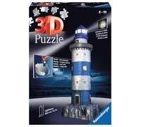 Ravensburger - Puzzle 3D Building - Phare illuminé - A partir de 8 Ans - 216 pièces numérotées à Assembler sans Colle - Accessoires de Finition Inclus - 12577