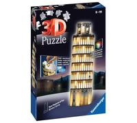 Ravensburger - Puzzle 3D Building - Tour de Pise illuminée - A partir de 8 ans - 216 pièces numérotées à assembler sans colle - Accessoires de finition inclus - 12515