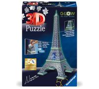 Ravensburger - Puzzle 3D Building - Tour Eiffel phosphorescente - Édition 50 Ans - À partir de 10 Ans - 216 pièces numérotées à Assembler sans Colle - Accessoires de Finition Inclus - 11591