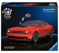 Ravensburger - Puzzle 3D Dodge Challenger R/T - Dodge Challenger Rouge - Maquette Voiture à Construire sans Colle - Puzzle Voiture de Sport 3D - 108 Pièces - Dès 8 Ans - 12008036