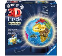 Ravensburger - Puzzle 3D Globe Mappemonde avec Led - 72 pièces