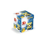 Ravensburger - Puzzle 3D Pokemon Pokeball Bola Rápida, Pokebola amarilla y azul, puzzles niños 6 años, construcción, 54 piezas numeradas, Fácil montaje, Incluye un soporte para decorar
