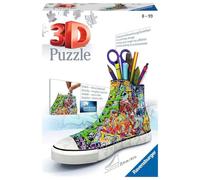 Ravensburger - Puzzle 3D Sneaker - Graffiti - Pot à Crayons - A partir de 8 Ans - 108 pièces numérotées à Assembler sans Colle - Accessoires Inclus - 12535