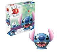 Ravensburger Puzzle 3D Stitch - Sphère 77 pièces numérotées - Puzzle Disney pour Enfant dès 6 Ans - sans Colle pour Un Montage Facile - avec Support Inclus