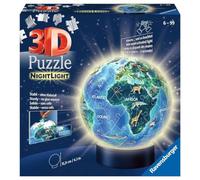 Ravensburger Puzzle 3D Terre au Design de Nuit Veilleuse, 11844, 72 pièces, pour Les Fans de Globe à partir de 6 Ans, Jaune