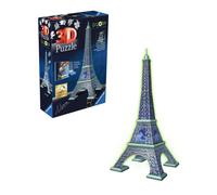Ravensburger-Puzzle 3D Tour Eiffel phosphorescente 50 ans-Dès 10 ans-216p numérotées à assembler sans colle-Accessoires inclus-11591