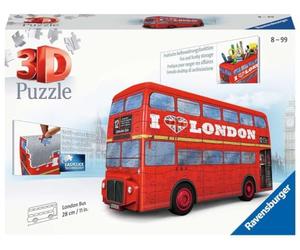 Ravensburger - Puzzle 3D Véhicules - Bus londonien - A partir de 8 Ans - 108 pièces numérotées à Assembler sans Colle - Accessoires de Finition Inclus - 12534
