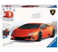 Ravensburger - Puzzle 3D Véhicules - Lamborghini Huracan Evo Edition Orange avec Grille de Construction - A partir de 8 Ans - 108 pièces numérotées à Assembler sans Colle - Accessoires Inclus - 11571