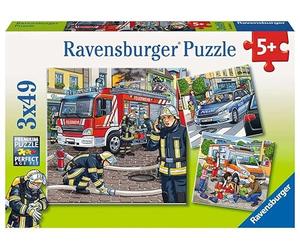 Ravensburger - Puzzle 3x49 pièces - Aides d'urgence | Fille ou garçon dès 5 ans - Puzzle de qualité supérieure - Carton épais et résistant - Lot de 3 puzzles - 3 posters inclus