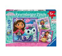 Ravensburger – Lot 3 puzzles enfant 49 pcs Gabby's Dollhouse L'heure de jouer – 3 posters – dès 5 ans