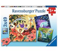 Ravensburger Puzzle enfant 3 x 49 pièces - Licorne, dragon et fée - Dès 5 ans - 05181