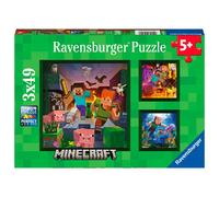 Ravensburger - Puzzle enfant - Biomes de Minecraft - 3x49 pièces - Dès 5 ans - 05621