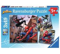 Ravensburger - Puzzle 3x49 pièces - Spider-Man en Action - Marvel | Fille ou garçon dès 5 ans - Puzzle de qualité supérieure - Carton épais et résistant - Lot de 3 puzzles - 3 posters inclus
