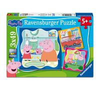 Ravensburger Puzzle La Famille d'abord – Peppa Pig 3x49 pièces Beige