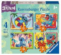 Ravensburger - Puzzle 4 en 1 évolutif - Disney Stitch | Fille ou garçon dès 3 ans - Puzzle de qualité supérieure - Carton épais et résistant - Lot de 4 puzzles évolutifs