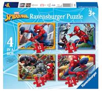 Ravensburger - Puzzle 4 en 1 évolutif - La Force en Action - Spider-Man | Fille ou garçon dès 3 ans - Puzzle de qualité supérieure - Carton épais et résistant - Lot de 4 puzzles évolutifs