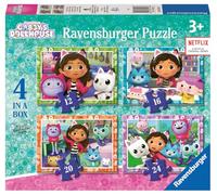 Ravensburger - Puzzle 4 en 1 évolutif - Les Aventures de Gabby's Dollhouse | Fille ou garçon dès 3 ans - Puzzle de qualité supérieure - Carton épais et résistant - Lot de 4 puzzles évolutifs