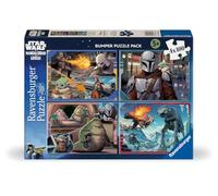 Ravensburger - Puzzle 4 x 100 pièces : Star Wars Mandalorian & Grogu, Puzzle Enfants 5 Ans, 26 x 36 cm, Cadeau Fille 5 Ans et Enfant