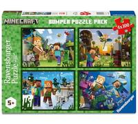 Ravensburger - Puzzle 4x100 pièces - Les Biomes - Minecraft | Fille ou garçon dès 5 ans - Puzzle de qualité supérieure - Carton épais et résistant - Lot de 4 puzzles