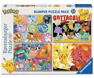 Ravensburger - Puzzle 4x100 pièces - Nos Amis Les Pokémon | Fille ou garçon dès 5 ans - Puzzle de qualité supérieure - Carton épais et résistant - Lot de 4 puzzles