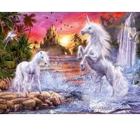 Ravensburger 12000471-Licornes sur la rivière-Puzzle Lumineux avec licornes-500 pièces-pour Adultes et Enfants à partir de 10 Ans-Brille dans Le Noir, 12000471
