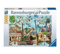 Ravensburger - Puzzle 5000 p - Carte postale des monuments - A partir de 14 ans Multicolore G