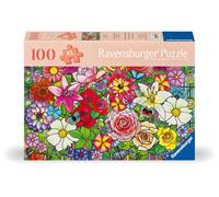 Ravensburger - Puzzle Adulte - 100 pièces - Bien être & Puzzle - Fleurs - Pièces Plus épaisses, Grand modèle d'image et Support Inclus - Puzzle de qualité supérieure fabriqué en Europe - 12001364