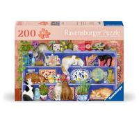 Ravensburger Puzzle adulte 200 pièces Chats, pièces plus épaisses et support inclus (12001367)