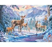 Ravensburger Puzzle adulte 1000 pièces – Chevreuils et cerfs en hiver – dès 14 ans