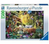 Ravensburger - Puzzle Adulte - Puzzle 1500 p - Tigres au Plan d'eau - 16005