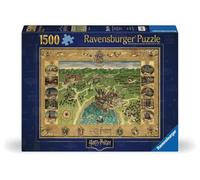 Ravensburger - Puzzle Adulte - Puzzle 1500 pièces - La Carte de Poudlard/Harry Potter - Adultes et Enfants à partir de 14 Ans - Puzzle de qualité supérieure 80x60cm - Harry Potter - 12000720