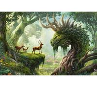 Ravensburger The Forest Dragon Awakes (12000808) Puzzle 3000 Pieces Vert