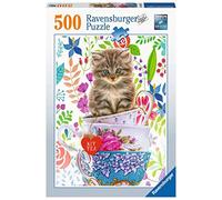Ravensburger - Puzzle Adulte - Puzzle 500 p - Chaton dans Une Tasse - 15037