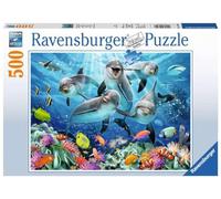 Ravensburger - Puzzle Adulte - Puzzle 500 p - Dauphins sur Le récif de Corail - 14710