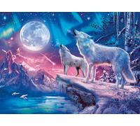 Ravensburger - Puzzle Adulte - Puzzle 500 pièces Phosphorescent - Glow in The Dark - Loups sous Les lumières du Nord - Adultes et Enfants à partir de 10 Ans - Puzzle de qualité supérieure - 12000476
