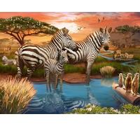 Ravensburger - Puzzle Adulte - Puzzle 500 pièces - Zèbres au Plan d'eau - Adultes et Enfants à partir de 12 Ans - Puzzle de qualité supérieure - Animaux Sauvages - 12000365